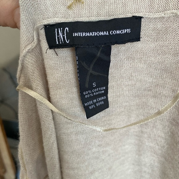 I.N.C. International Concepts Soft Sequin Floral Open Cardigan Sweater - Small - Picture 6 of 7